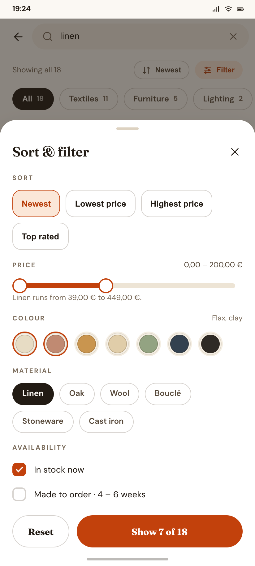 Sort & filter
