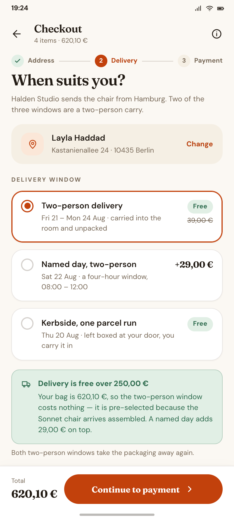 Checkout · Delivery