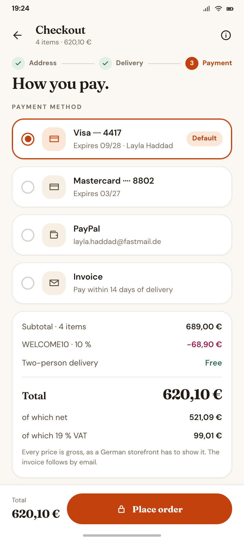 Checkout · Payment