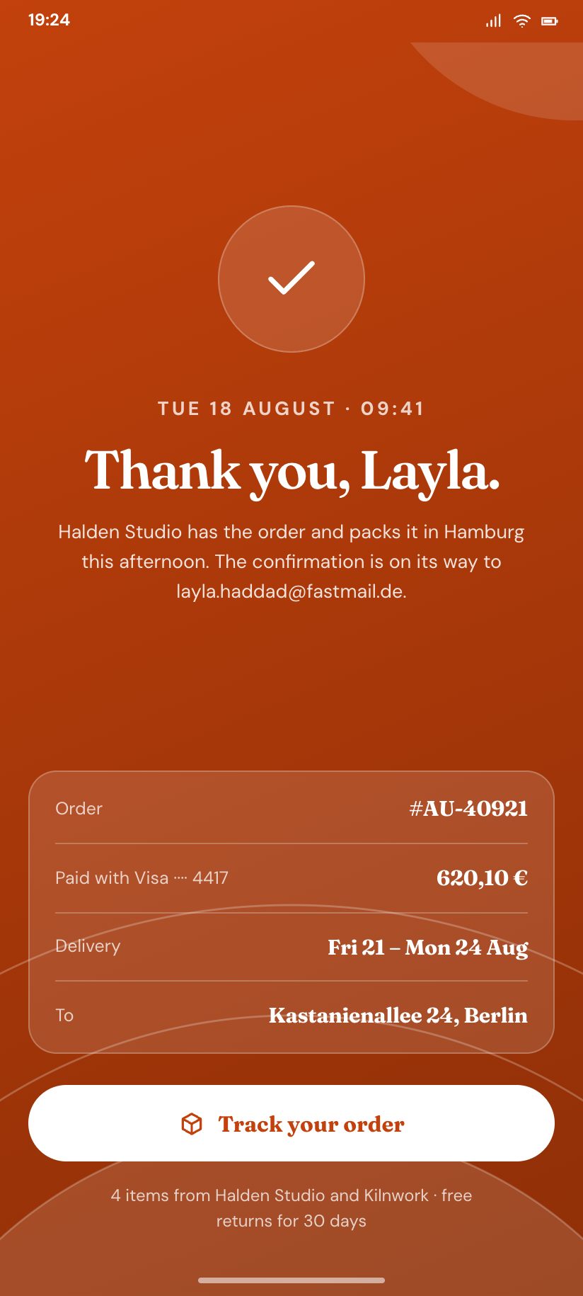 Order placed