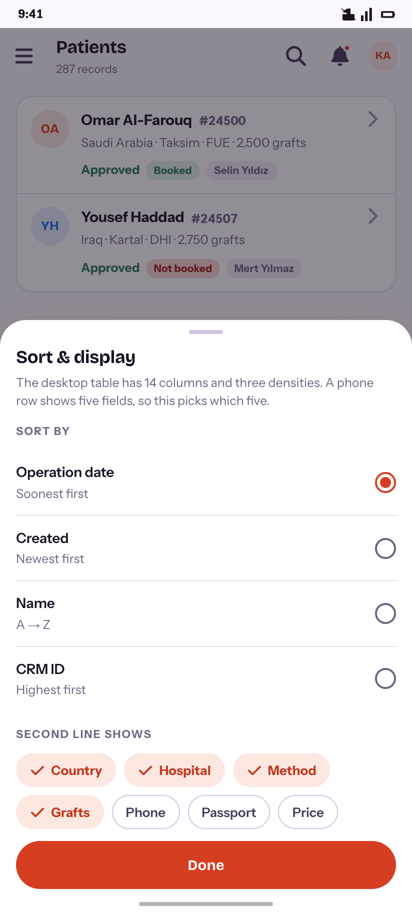 Sort & display