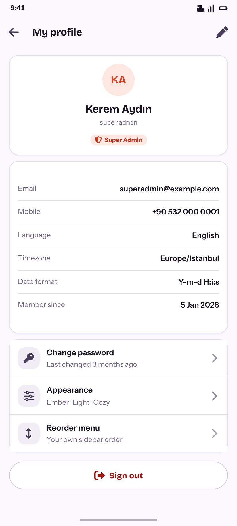 My profile