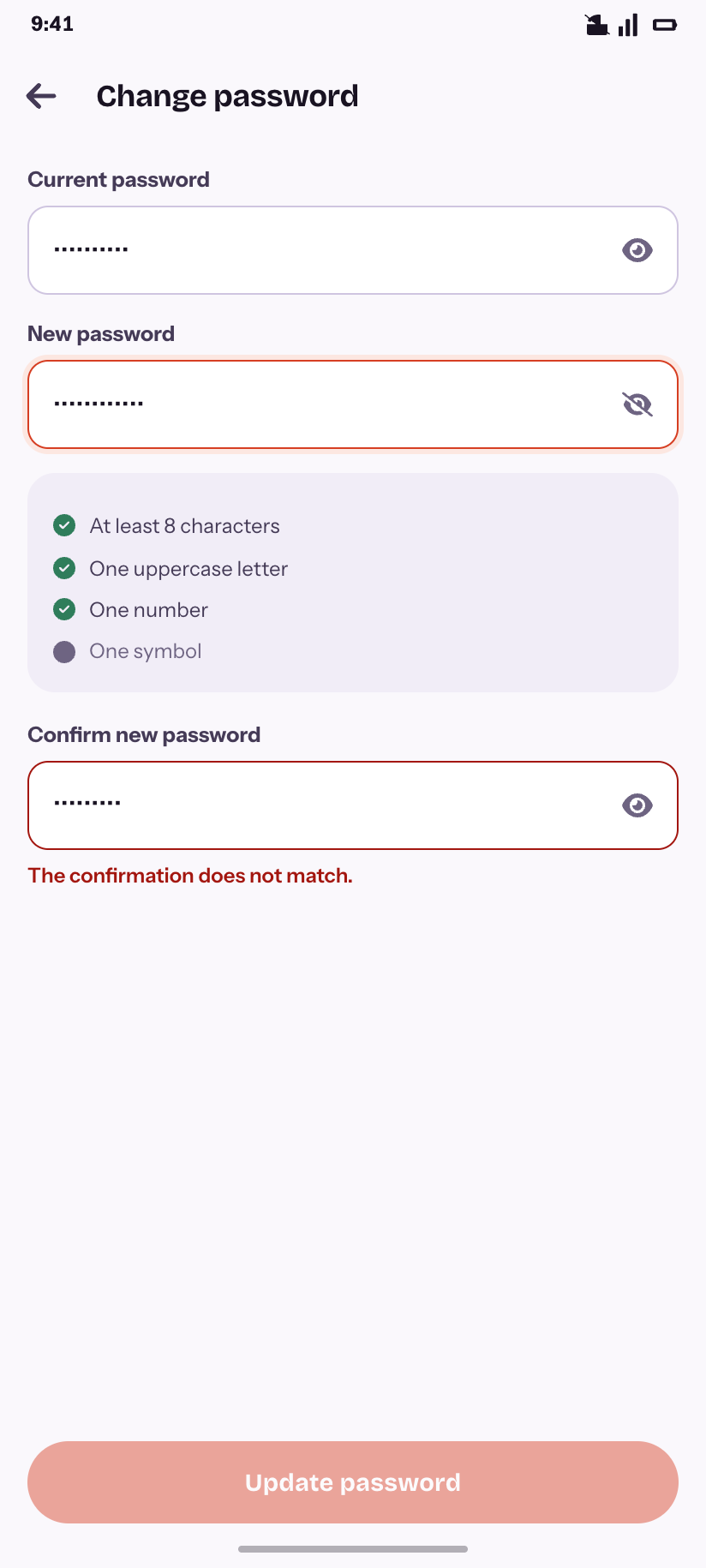 Change password