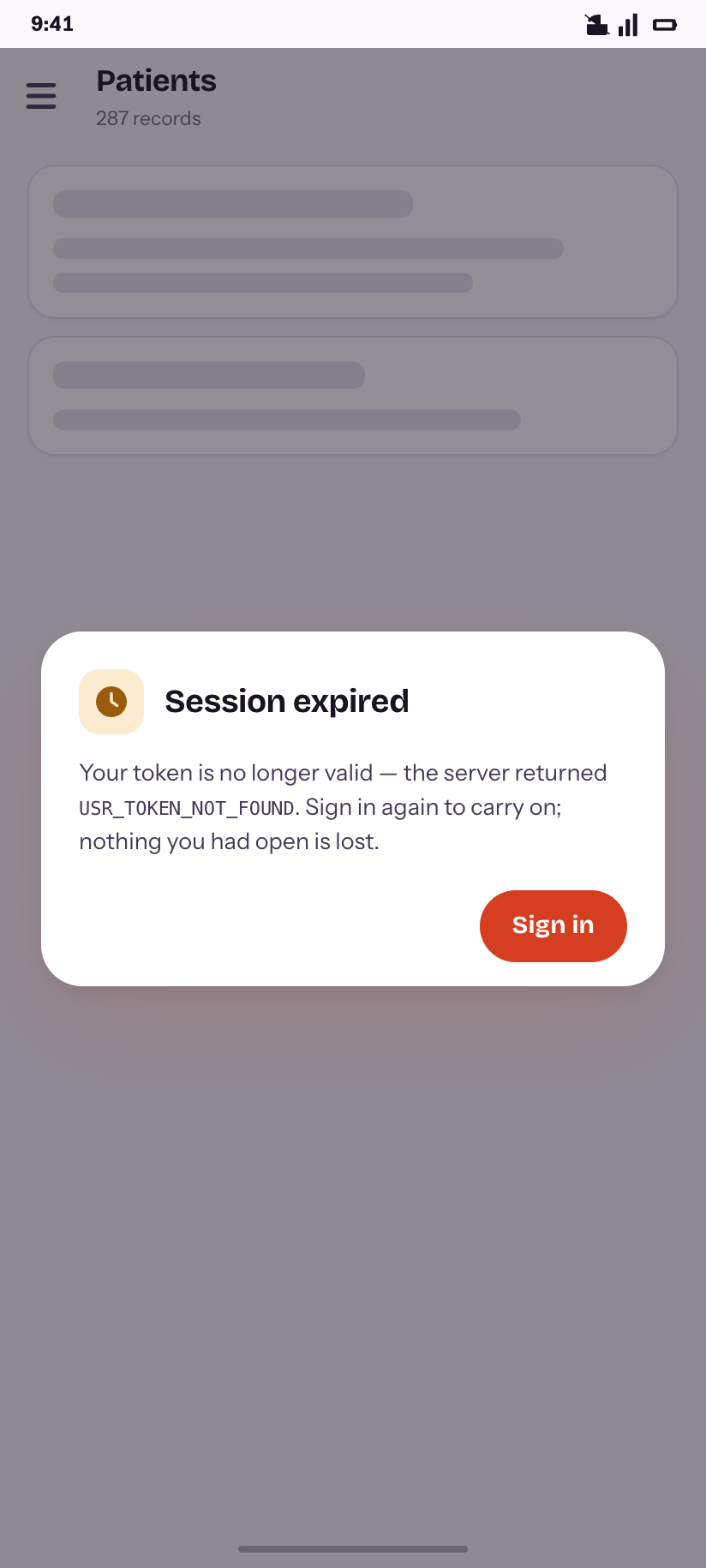 Session expired