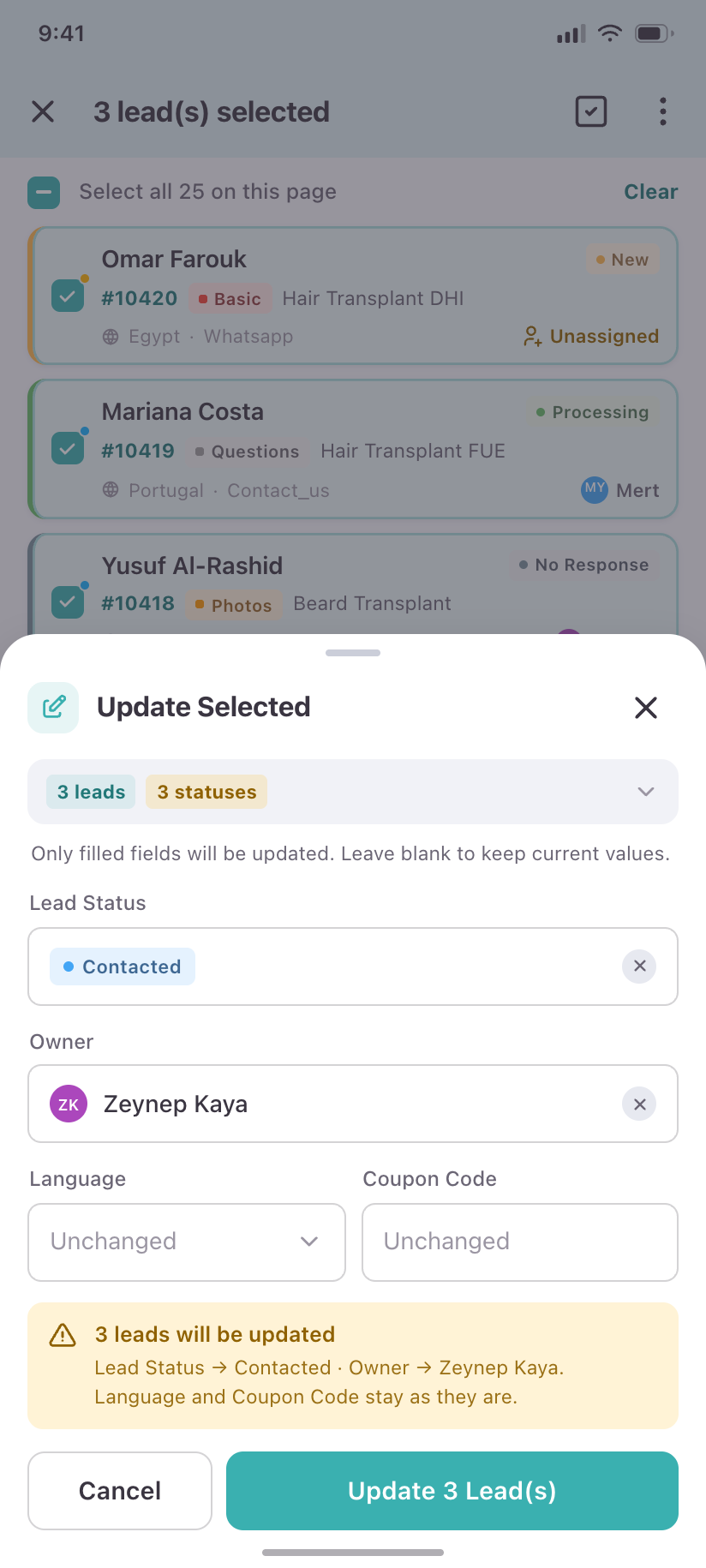 Update Selected