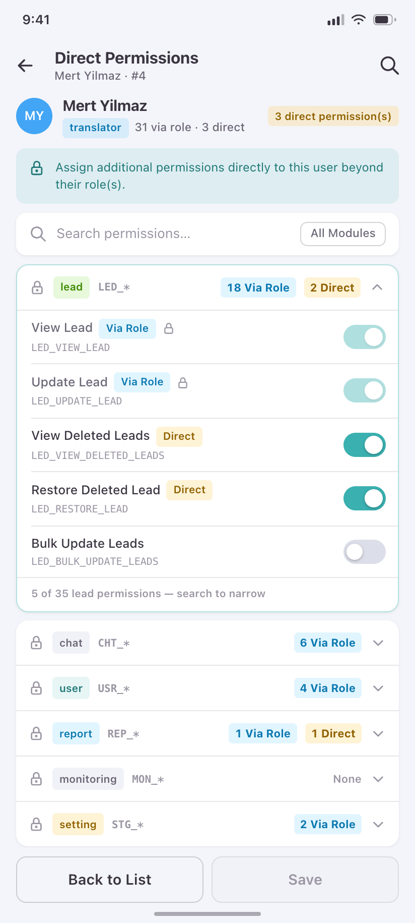 Direct Permissions