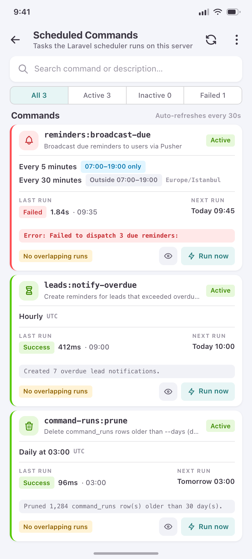 Scheduled Commands