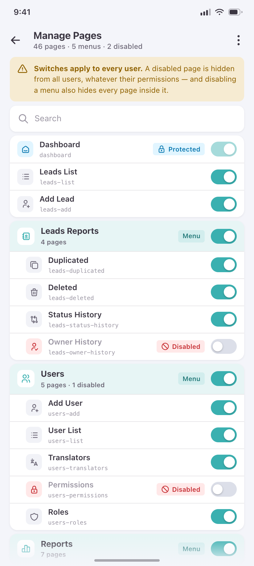 Manage Pages