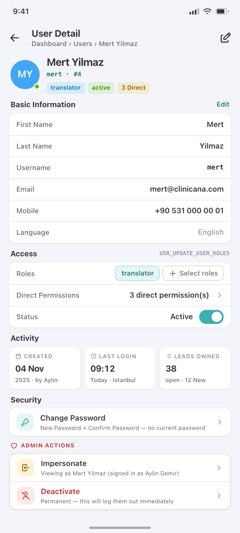 User Detail
