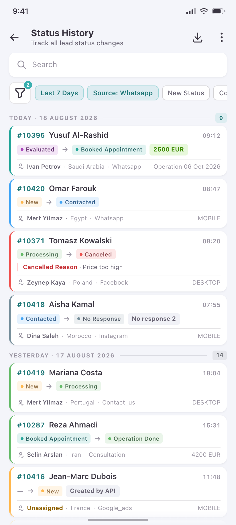 Status History