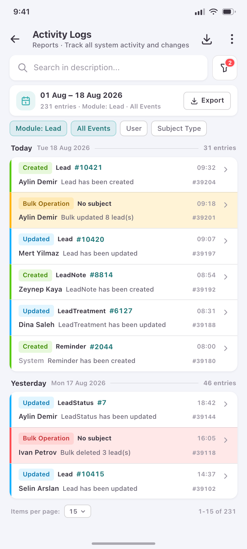 Report Logs