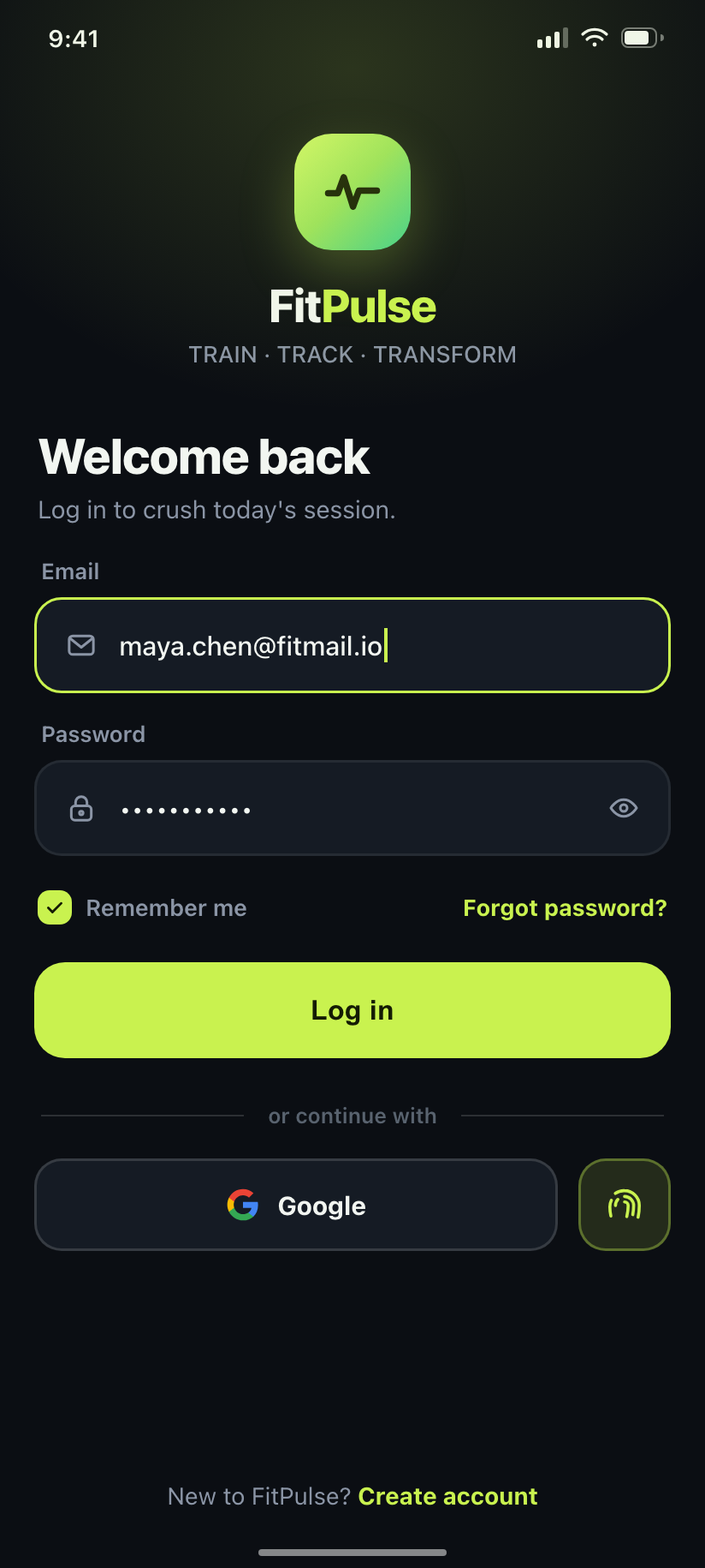 FitPulse login