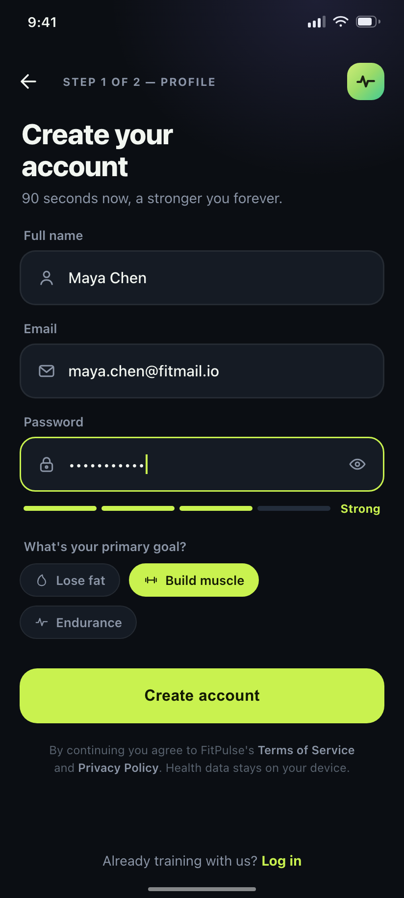 FitPulse register