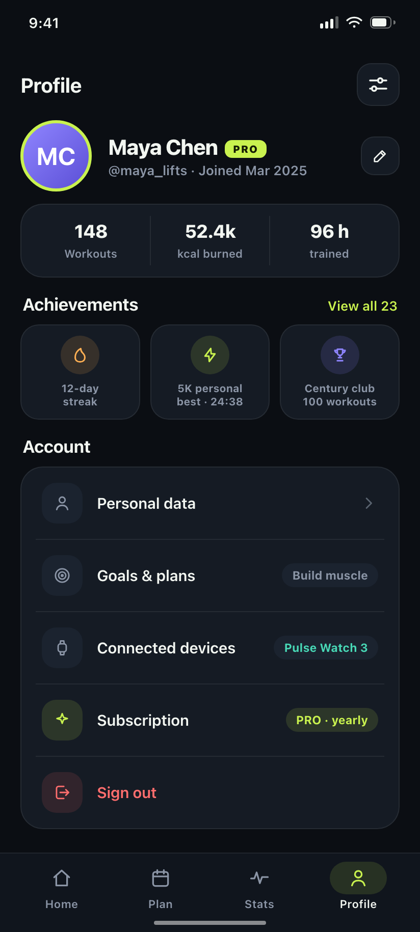 FitPulse profile