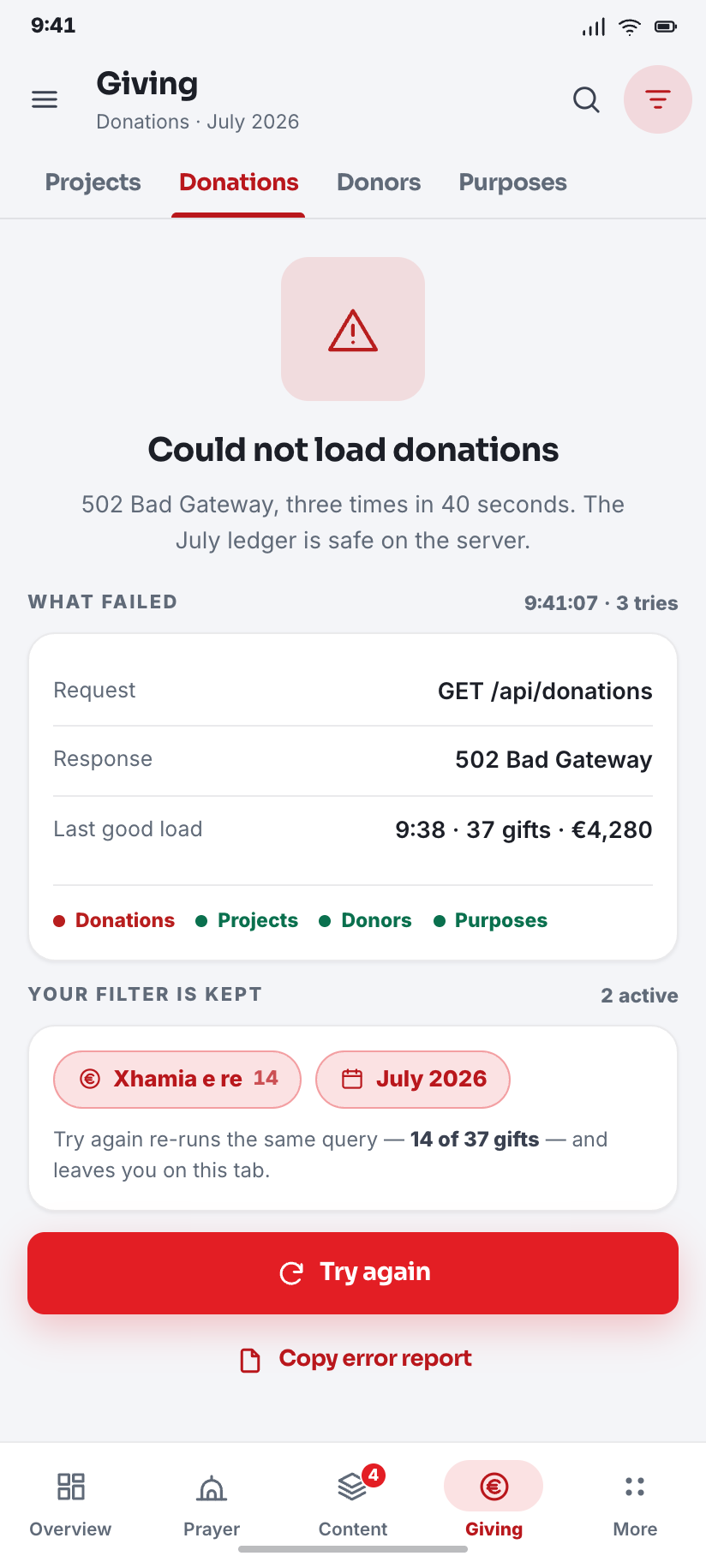 Could not load