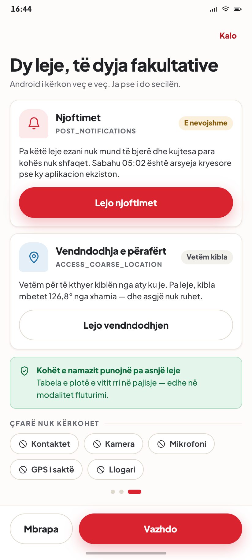 Notifications & location