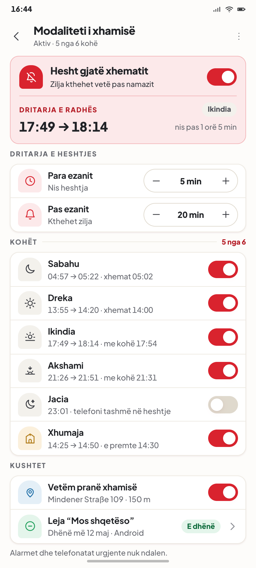 Modaliteti i xhamisë