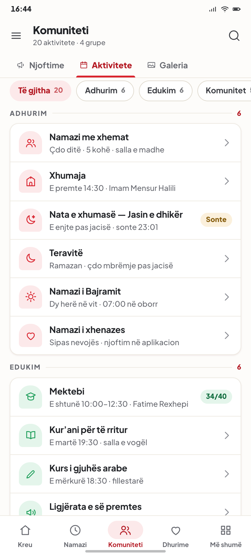 Aktivitete