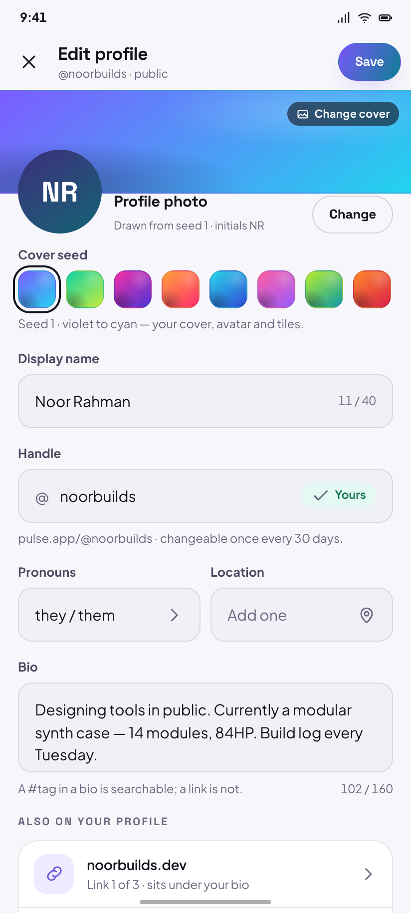 Edit profile