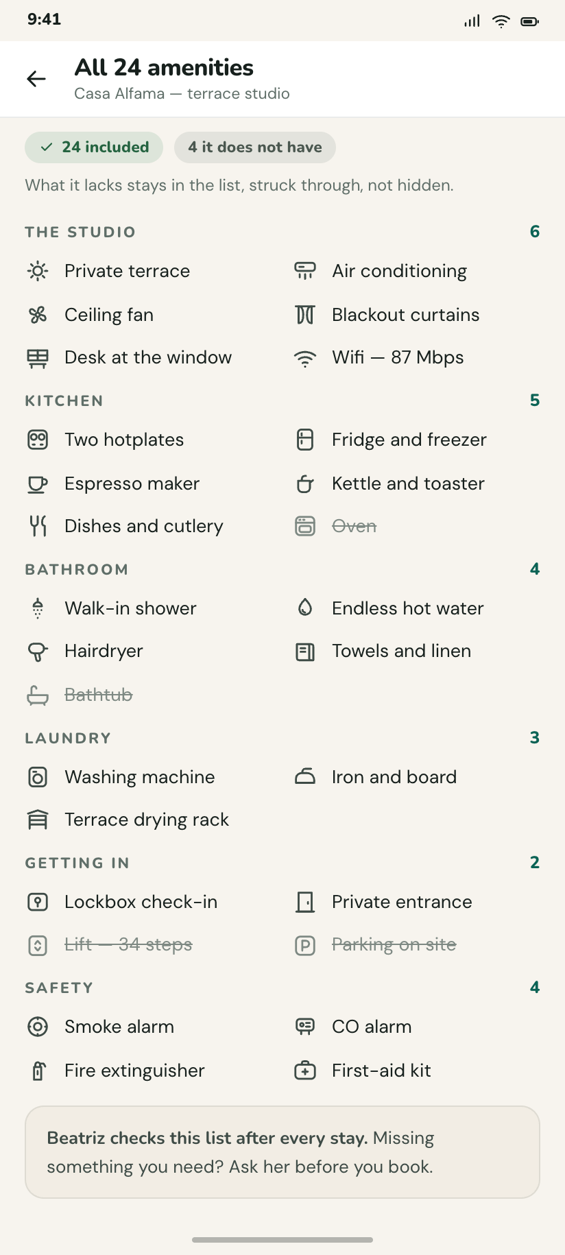 All 24 amenities